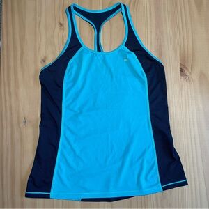 Victoria’s Secret, size Medium: Victoria Sport racer tank top in teal/dark navy